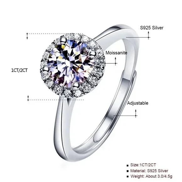 Certified 1ct. t.w. Diamond Engagement Ring 18k White Gold over Italy Silver - Picture 6 of 16